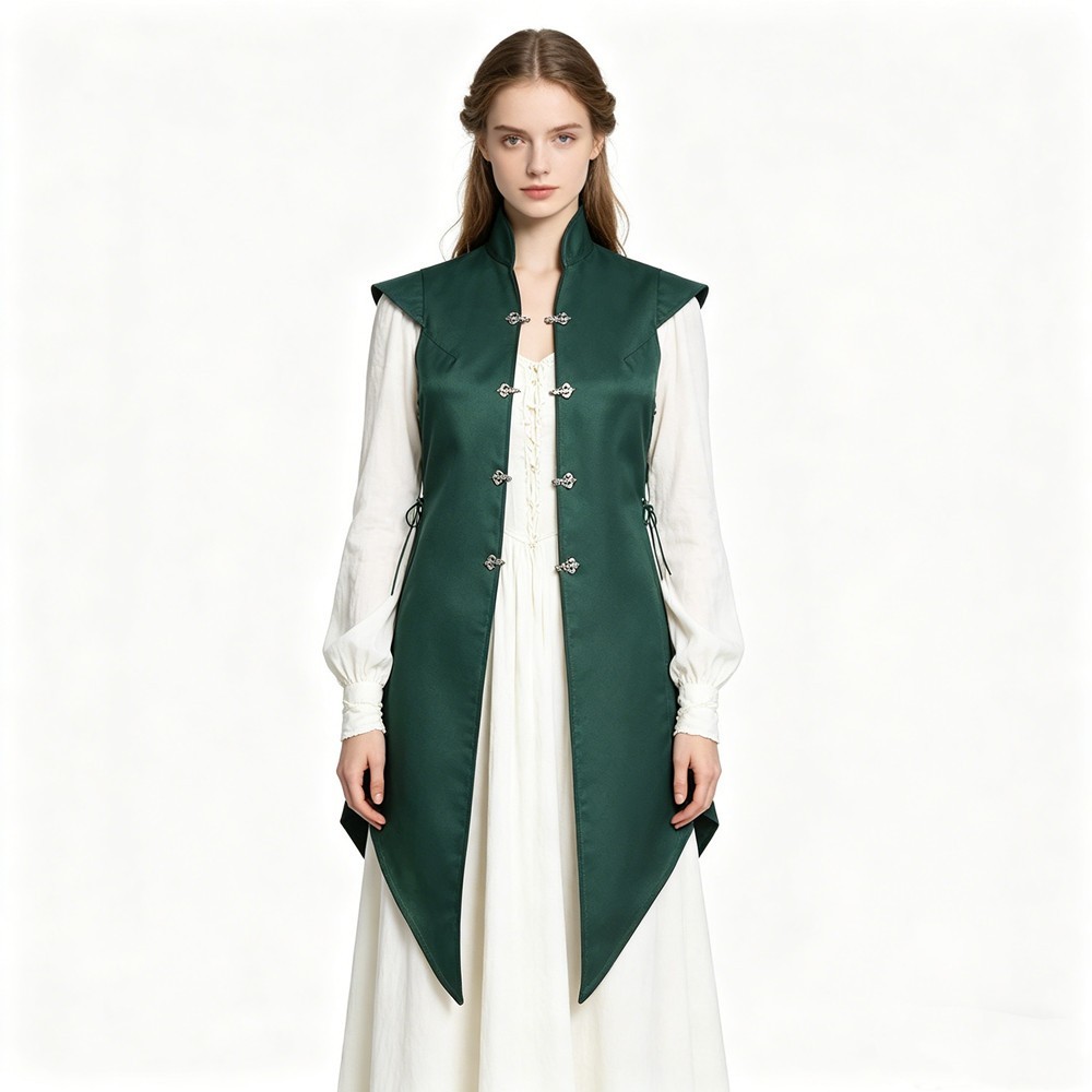 Women Medieval Surcoat Renaissance Coat Tunic Viking Sideless Tabard Jacket Vest