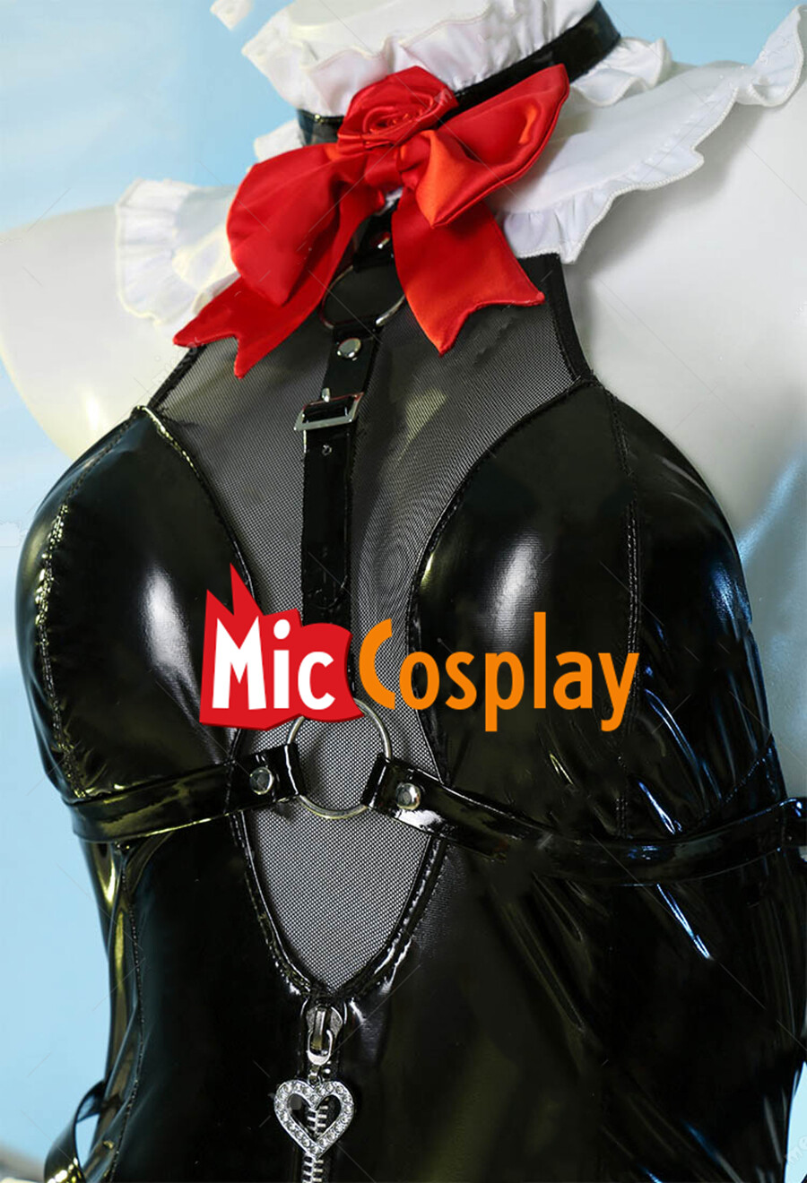 Women’s Marie Rose Cosplay Costume Gothic Bodysuit with Thigh Socks and Sleeves