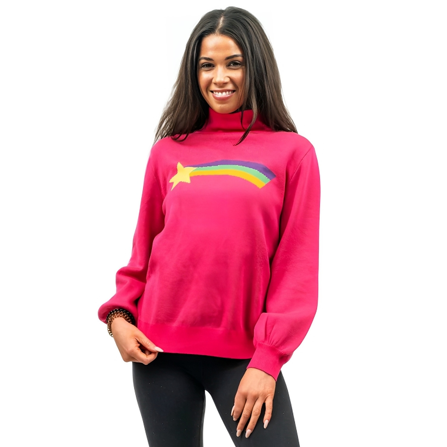 Rainbow Star Pink Pines Cartoon Sweater – Halloween Costume and Cosplay Outfit