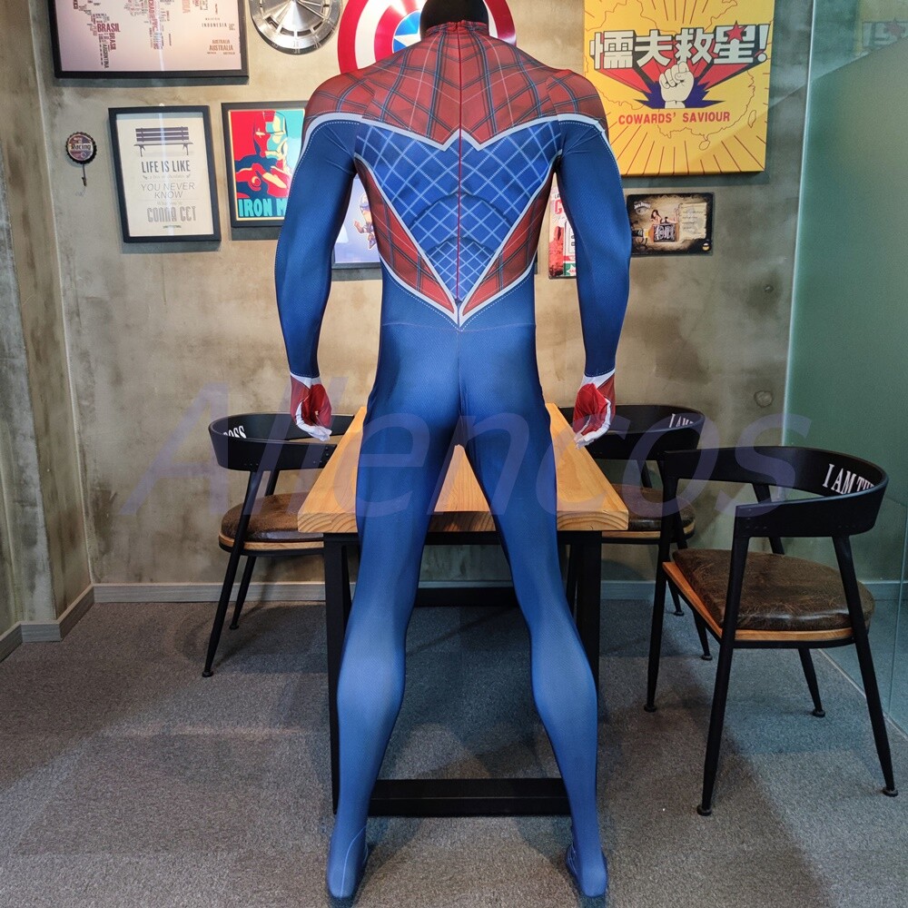 PS4 Spider-Punk Jumpsuit Spider-Man Costume Cosplay Suit For Kids Adult
