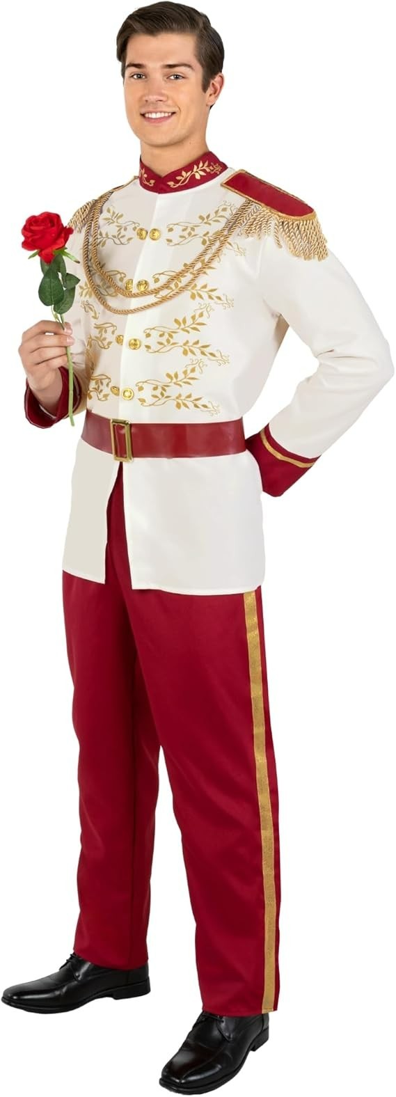 Men`s White Prince Charming Costume Adult Storybook Fairy Tale Royal Uniform