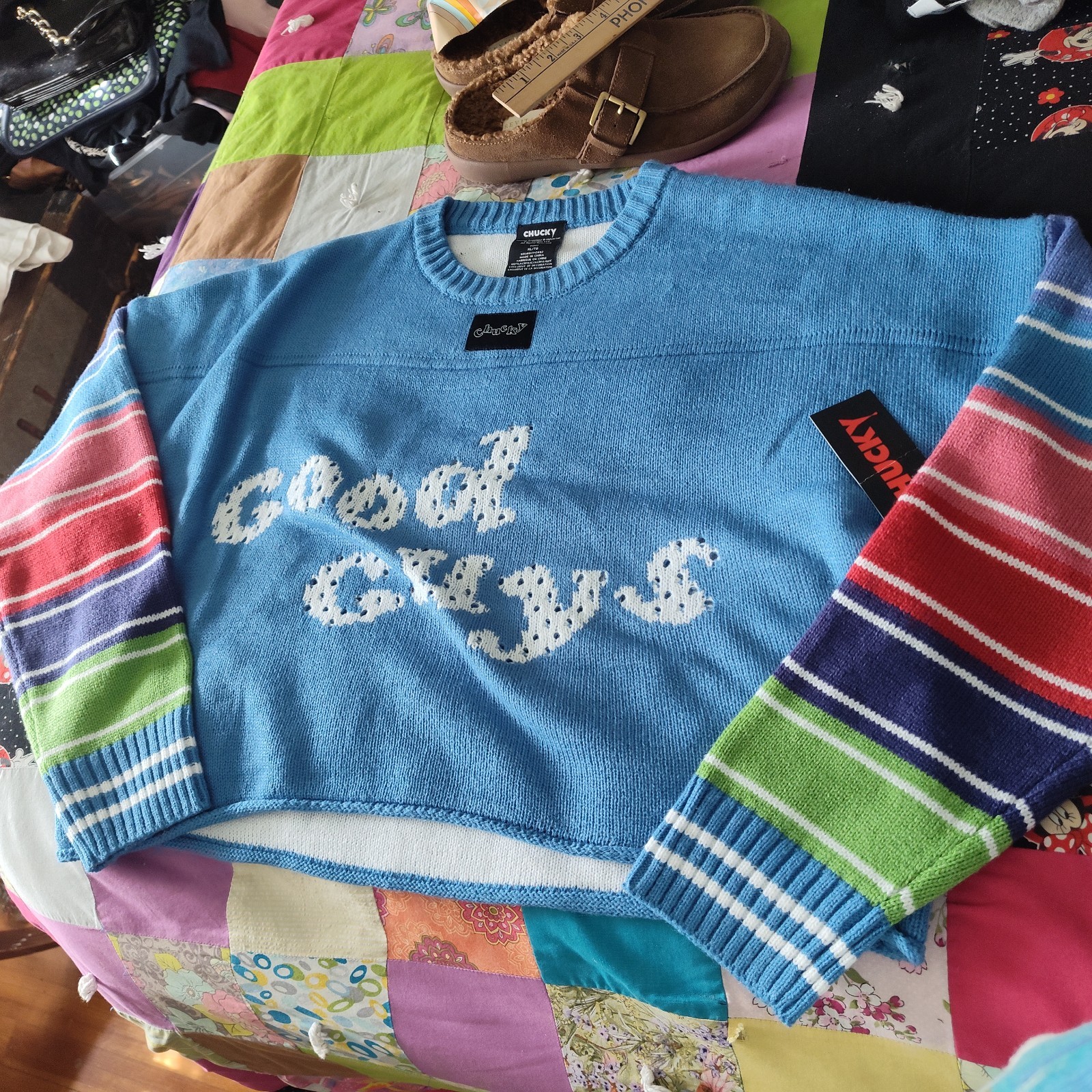 Halloween Chucky Cropped Crewneck Sweater Xl