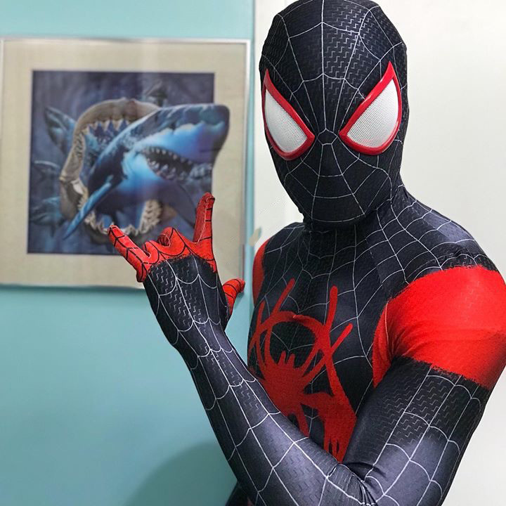 Miles Morales Cosplay Costume Spiderman Zentai Suit Halloween Adult Kids Gifts