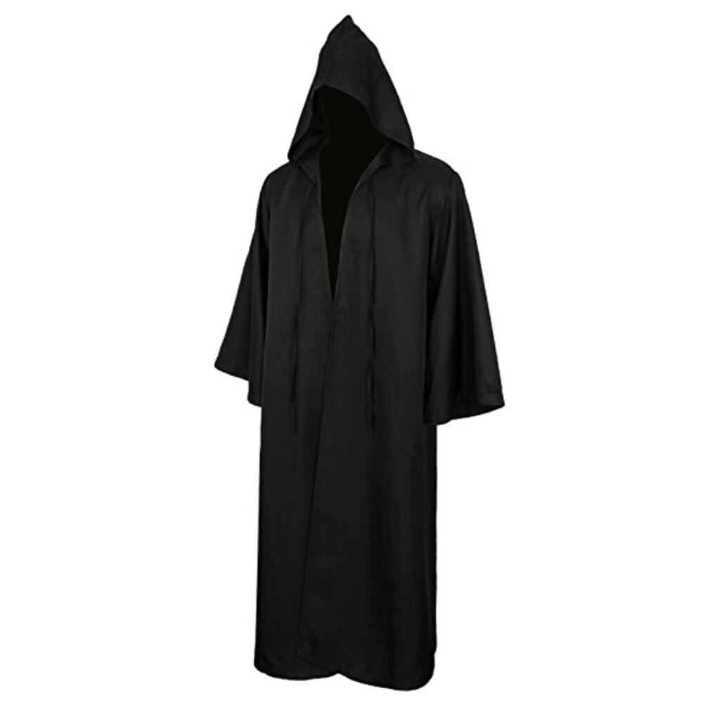 Mens Hooded Robe Full Length Adult Kids Jedi Cloak Sith Knight Cosplay Costume