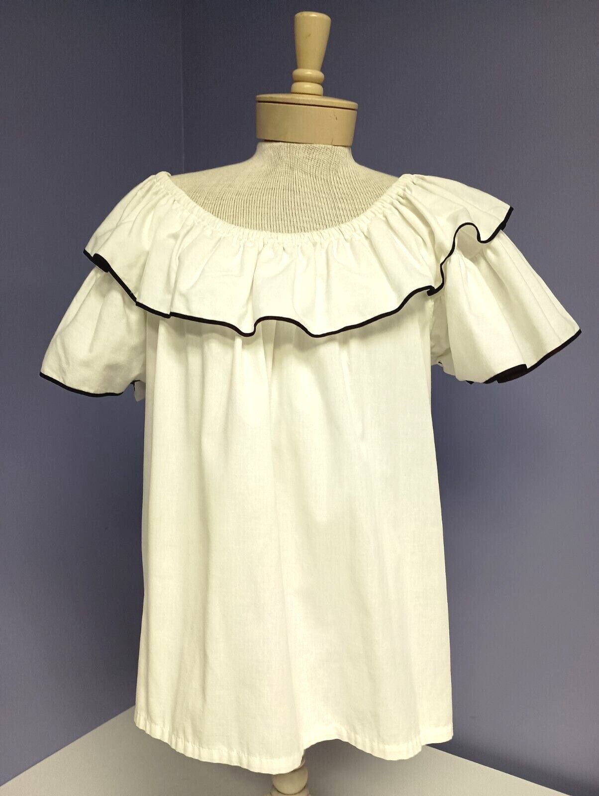 Blouse Ruffled Peasant Blouse 50’s Costume & Multi Use Accessory Top Assorted
