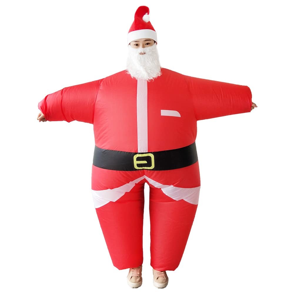 KLLOUZE Inflatable Christmas Santa Claus Suit, Funny Blow Up Christmas Costumes
