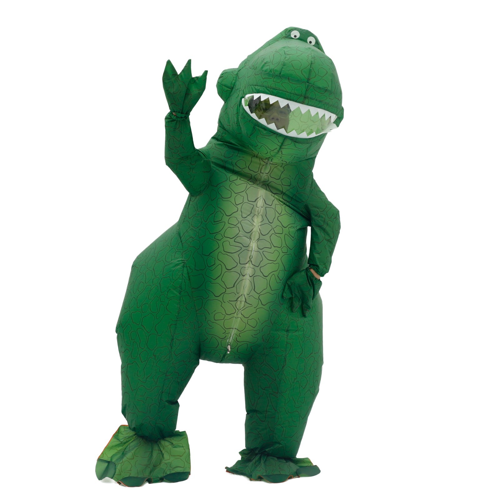 Cute Green T-rex Inflatable Costume Adult Blow Up Halloween Cosplay Party Outfit