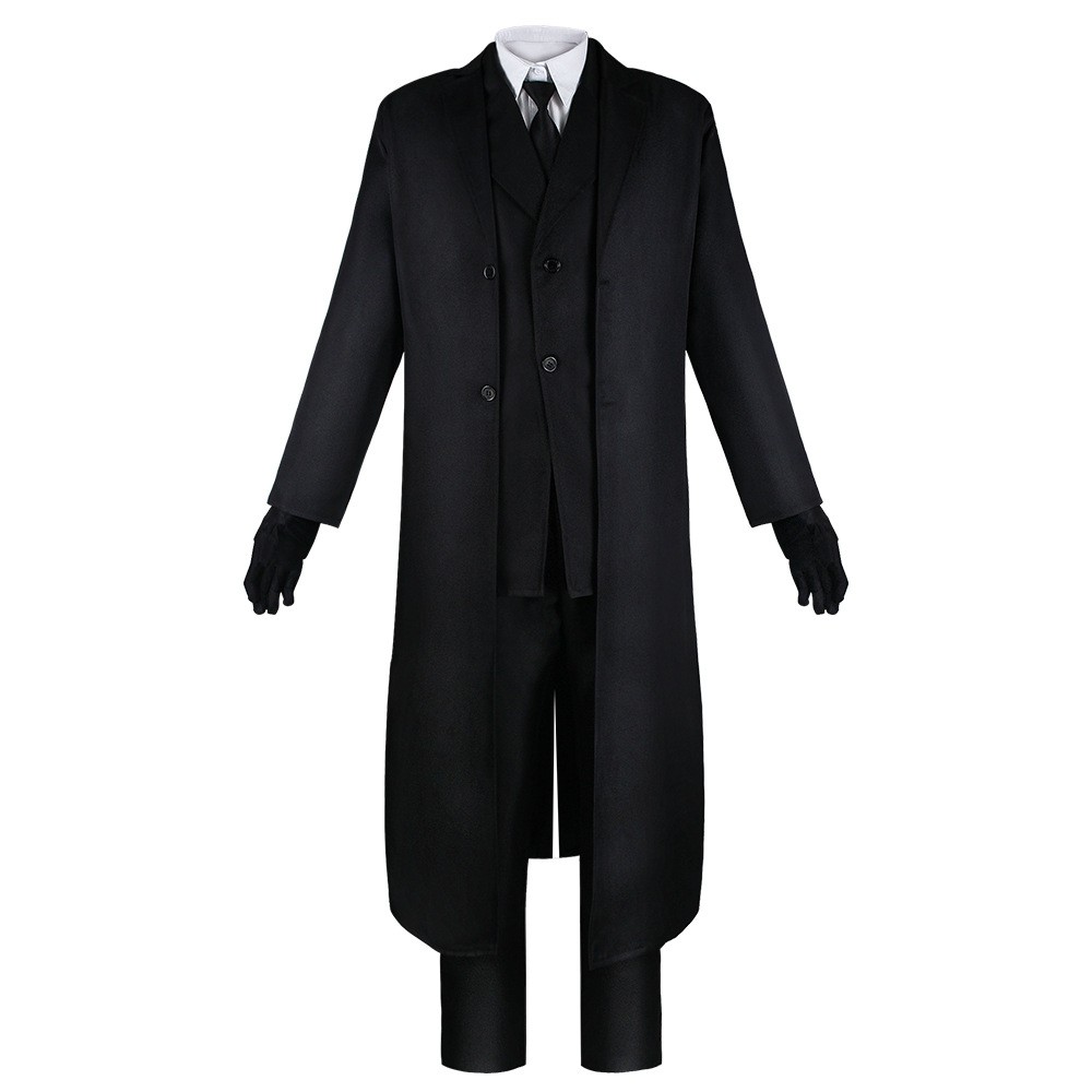 Bungo Stray Dogs Cosplay Osamu Dazai Costume Black Trench Coat Wig Full Set