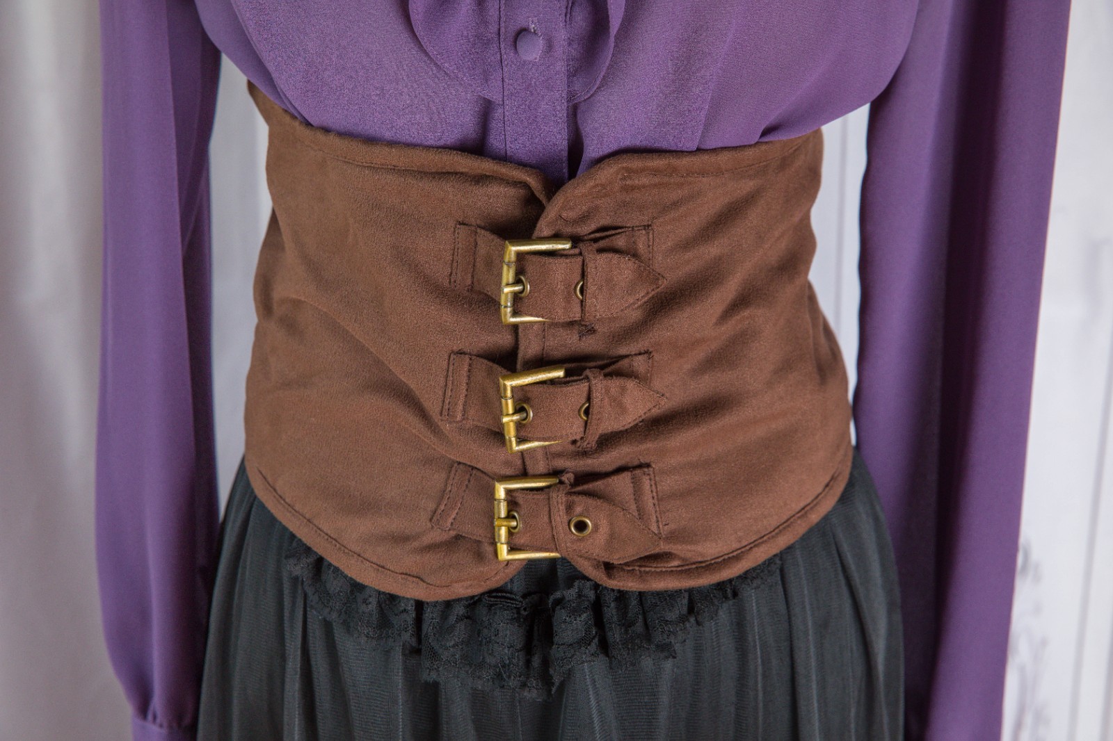 Purple Black Ladies Steampunk Costume Large Victorian