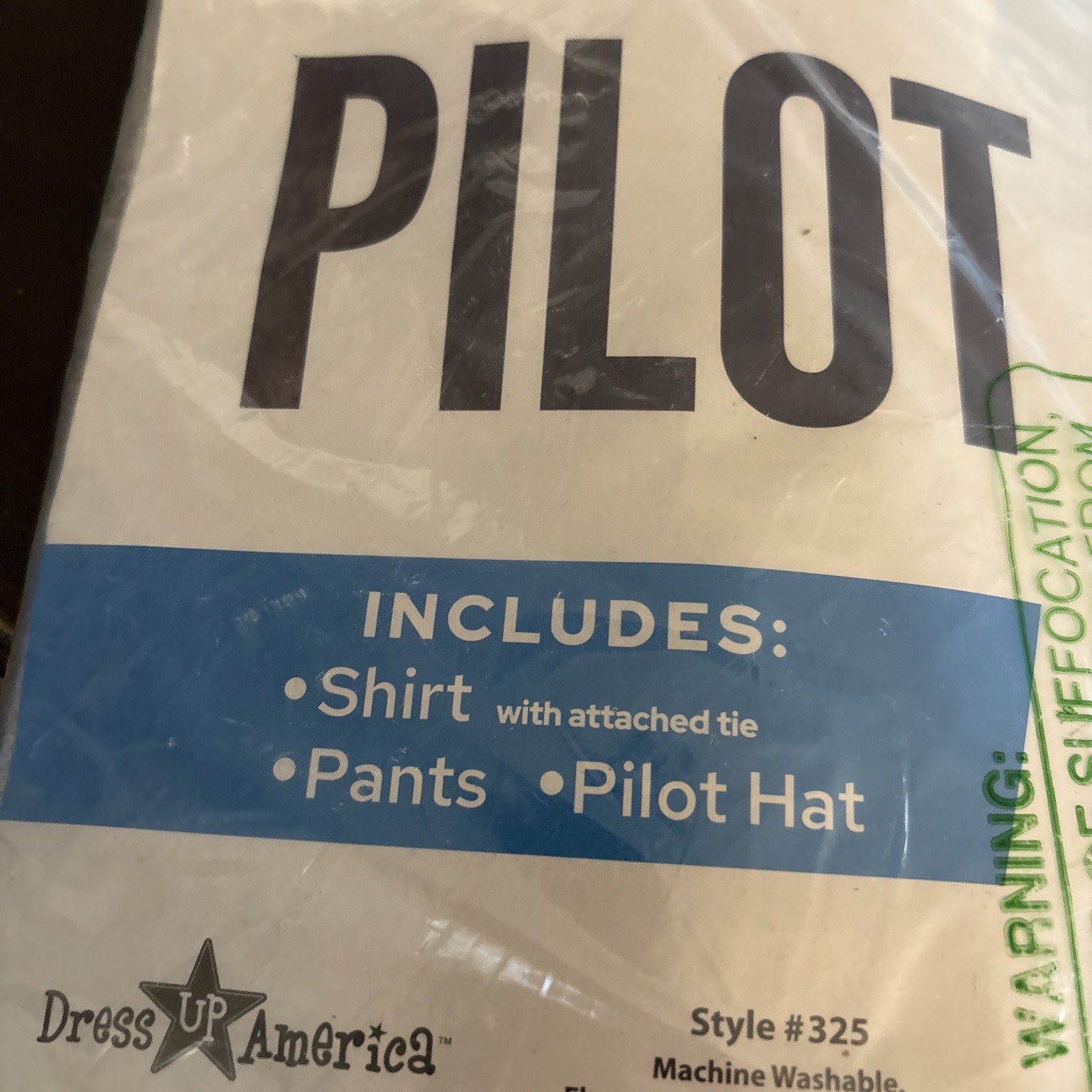 New DRESS UP AMERICA 3 Piece AIRLINE PILOT Role Play Outfit COSTUME Set T2 1-2 Y