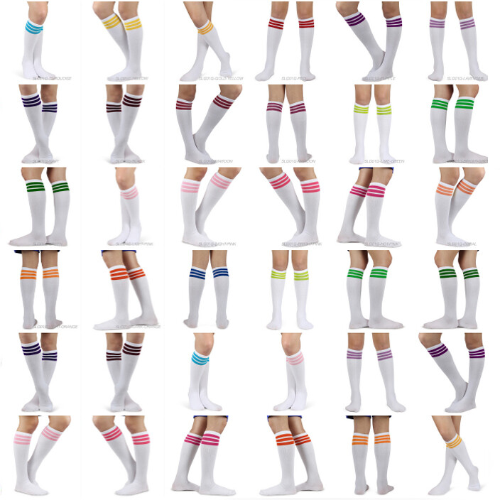 Spotlight Hosiery Retro Old School 80s Roller Skate Stripe Knee Socks-FREE SHIP