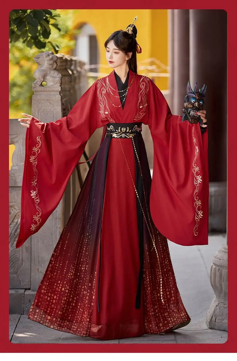 Chinese WeiJin Hanfu Crossed Collar Robe Daily Costume Elegant Women Cosplay
