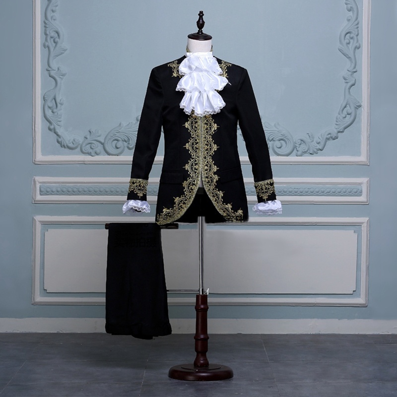 Medieval Retro Military Tunic Coat Jacket and Trouers Set Renaissance Clothing