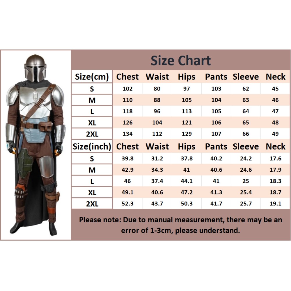 Star Wars The Mandalorian Din Djarin Cosplay Beskar Steel Armor Costume Fell Set