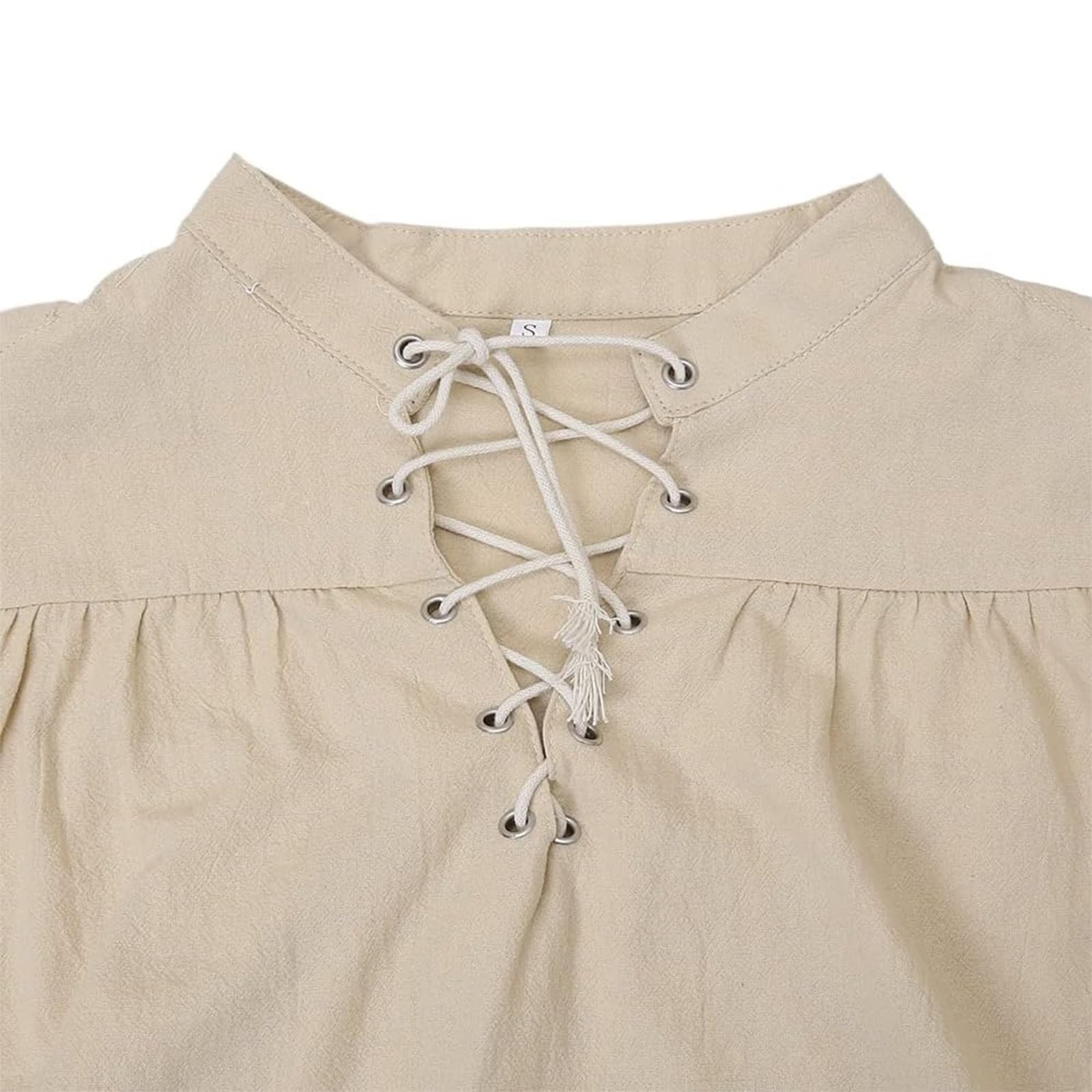 Mens Retro Loose Linen Pirate Shirt Renaissance Medieval Gothic Shirt Victori…