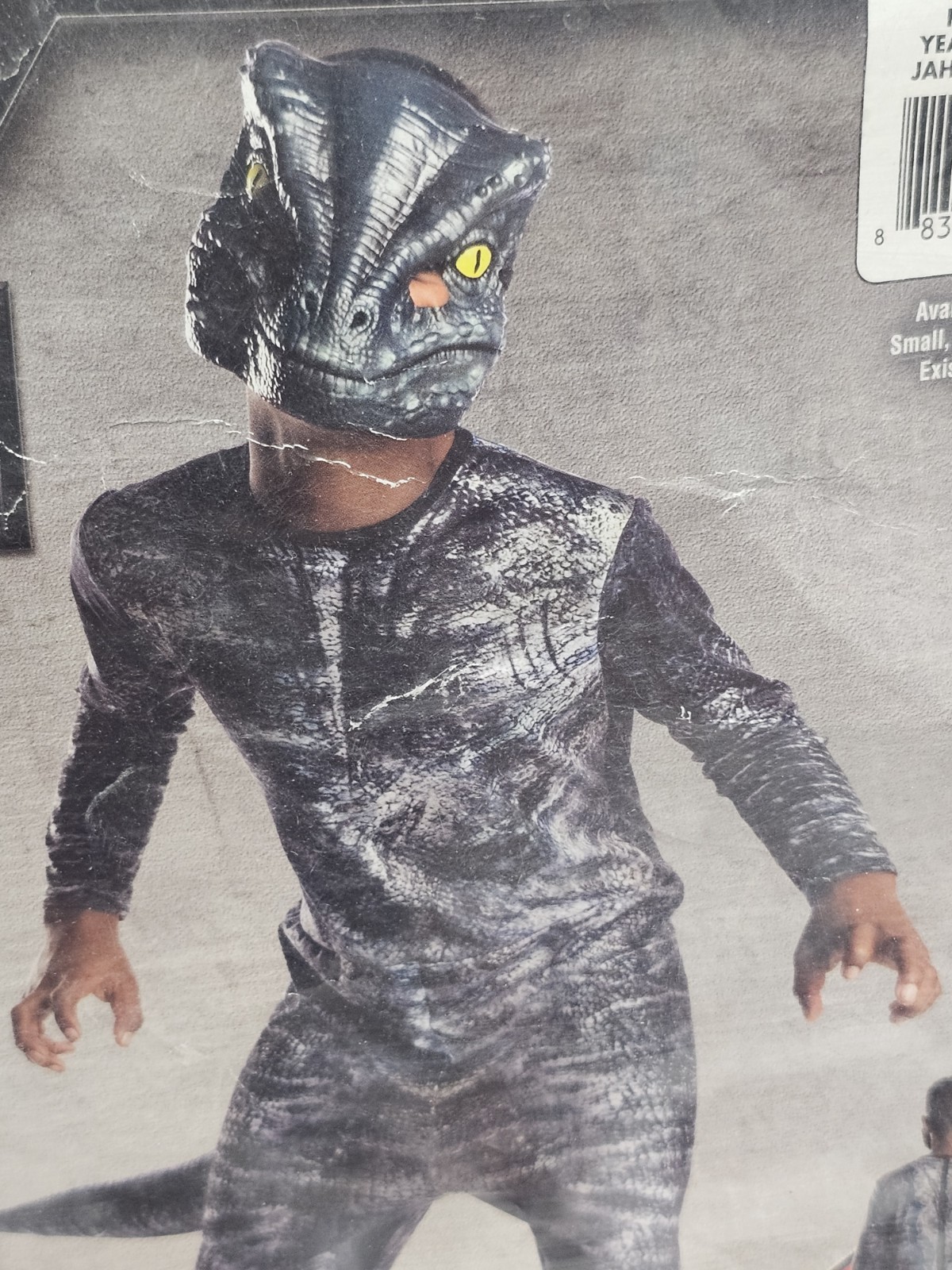 Rubie’s Jurassic World Velociraptor Child Costume – Gray, Medium Size 5-7 Years