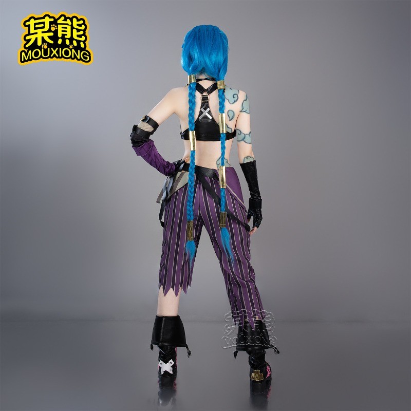 LOL Arcane Jinx Cosplay Wigs Blue Braided Party Hair Women Costumes Halloween