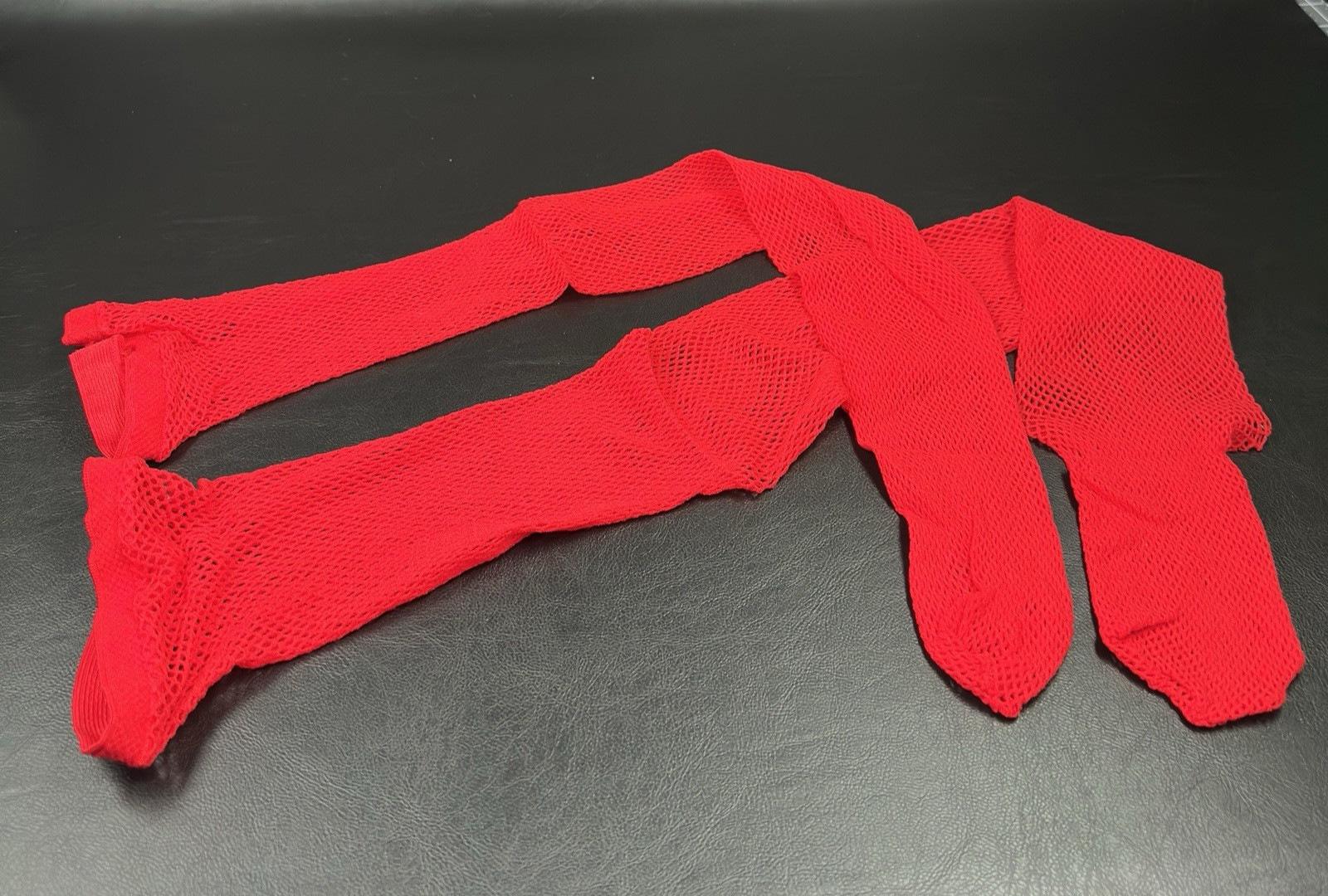 Thigh High Stockings Red Thin Cuff One Size Halloween Costume Dance Festival