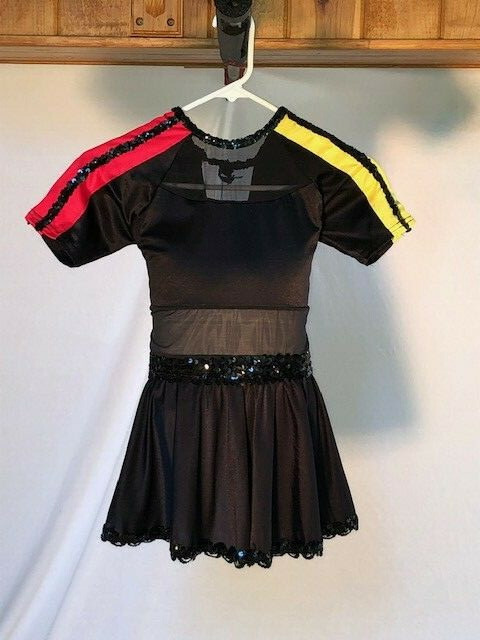 Black W/ Red & Yellow Stripes Jazz/ Tap/ Hip Hop Dance Costume