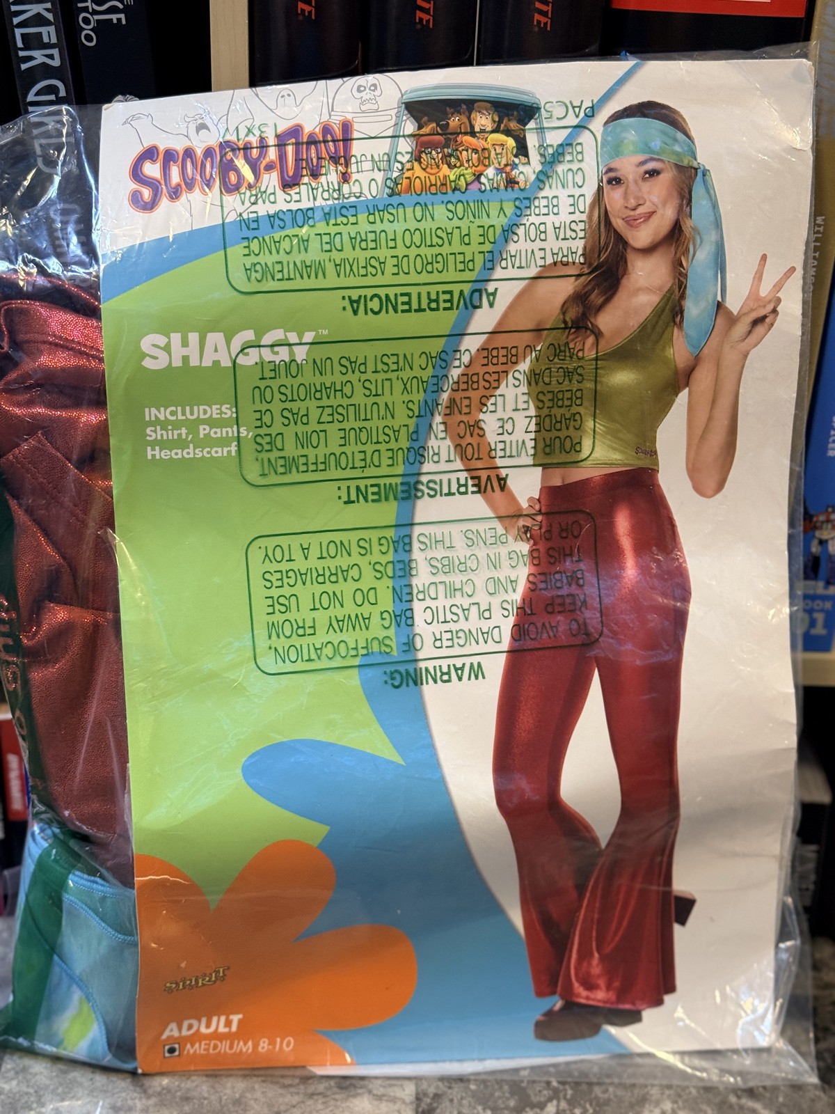 Spirit Shaggy Scooby-Doo Costume Adult Medium 8-10 Men’s Hippie 70s Halloween