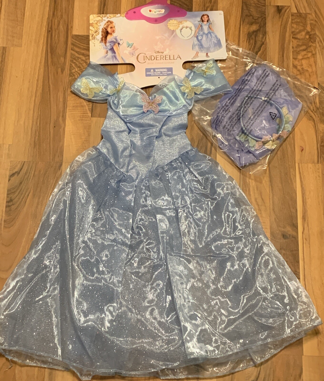 Disguise (XS 3T/4T) Deluxe Child Disney Cinderella Costume Headband Included