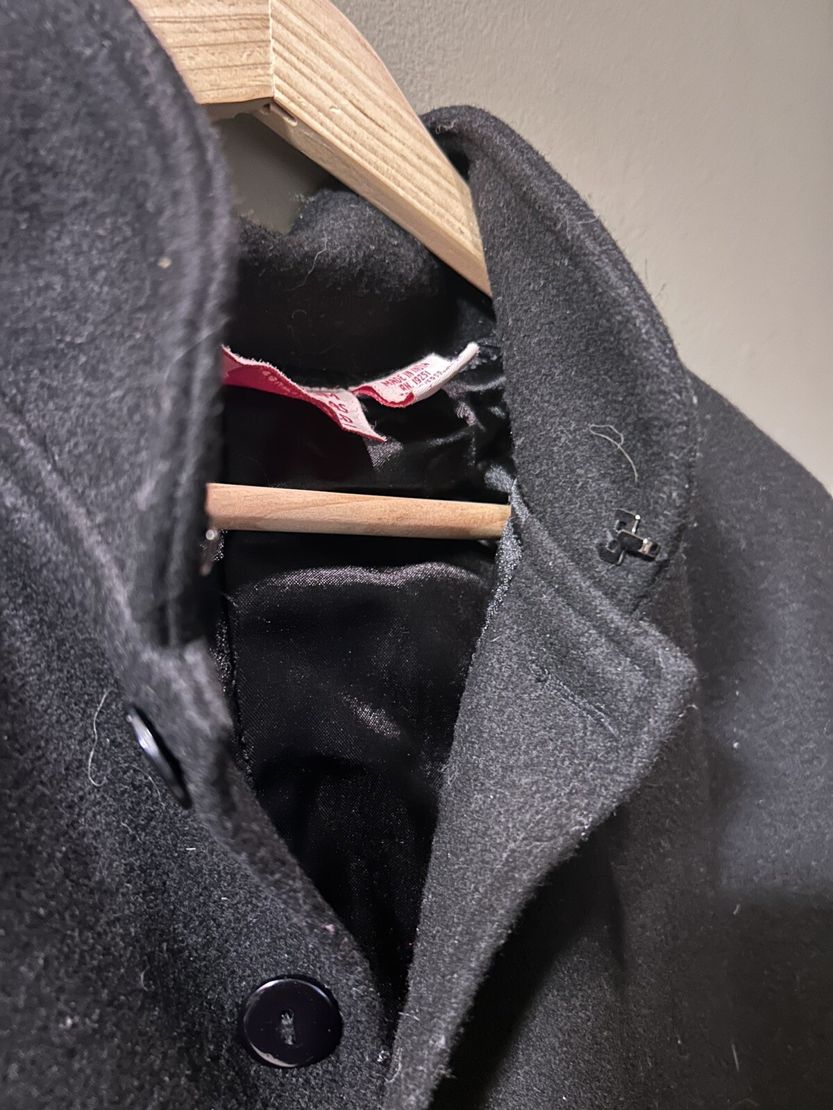 MUSEUM REPLICAS LIMITED 100% Black WOOL Trench Coat RENAISSANCE Size S/M Unisex