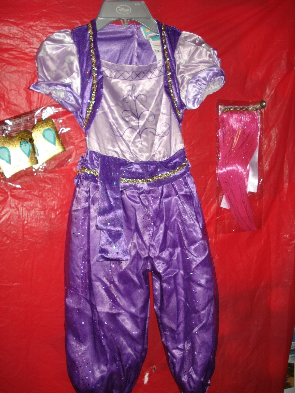 Nickelodeon Shimmer & Shine Genie Costume Jumpsuit w/Wrist Cuffs & Pink Hairclip