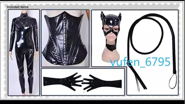 New Ver. Batman Catwoman Cosplay Costume Selina Kyle Outfit Jumpsuit Halloween