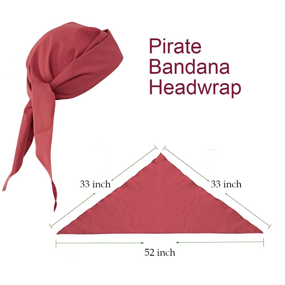 Pirate Costume Accessories – Women & Men Pirate Bandana Headband, Head Scarf,…
