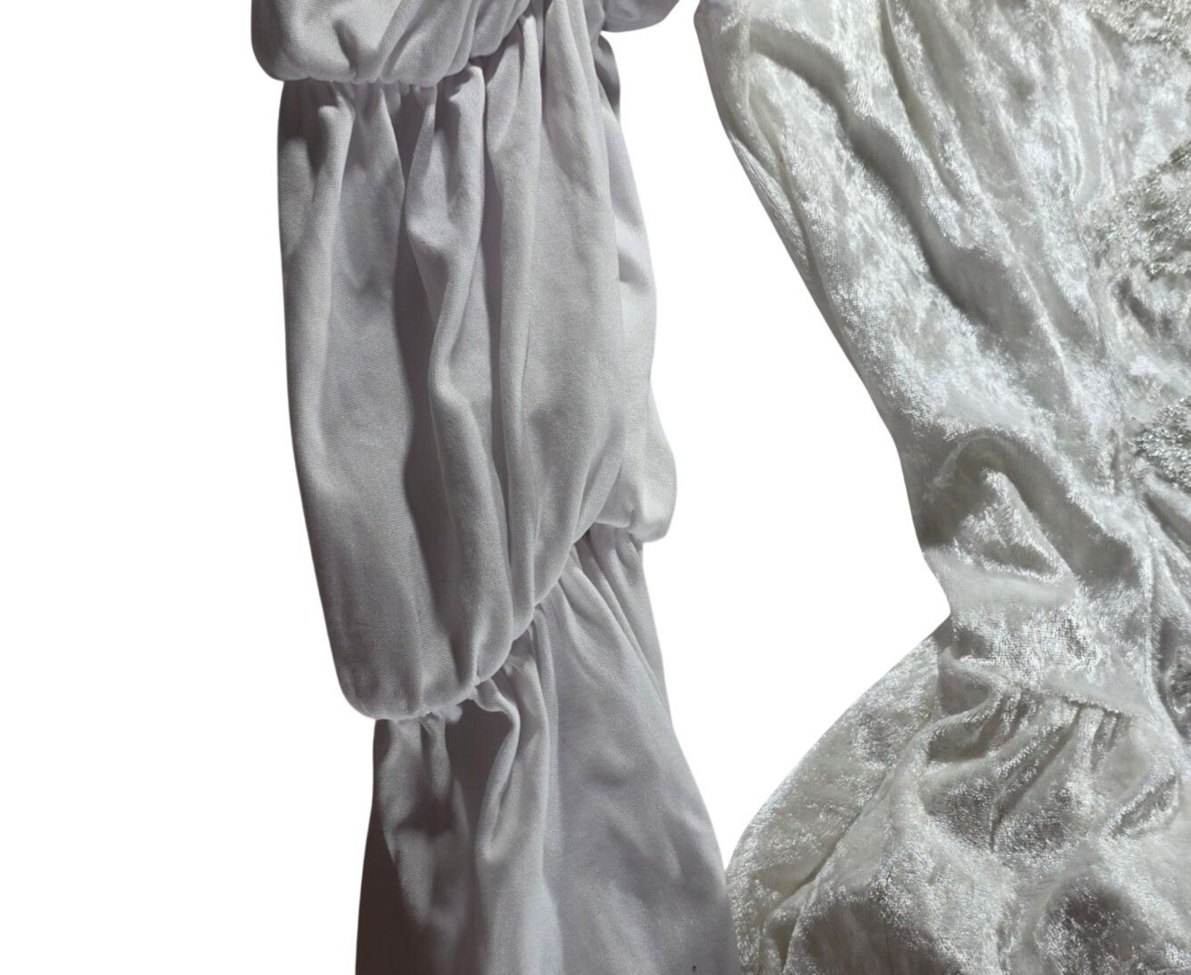 White Silver Long Sleeve Gown Costume Spencer Gifts Renaissance Halloween
