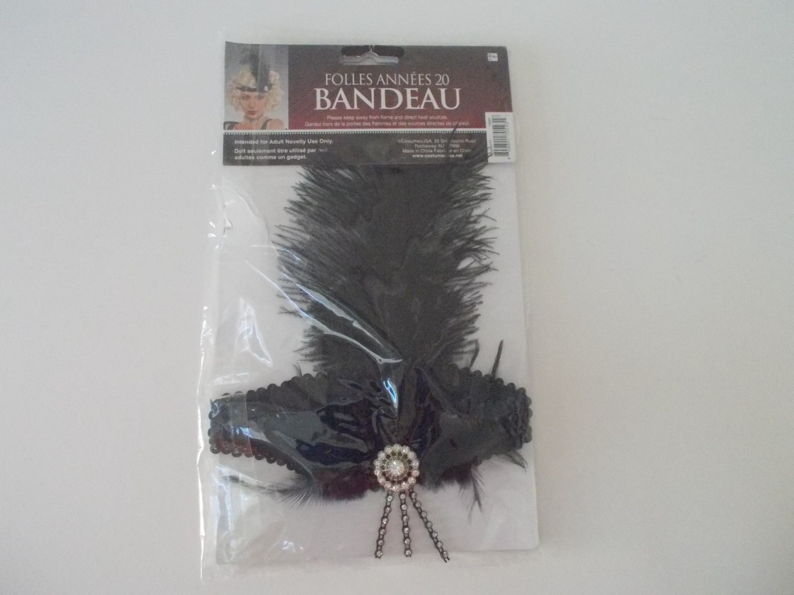 NEW ROARING 20’s Flapper Feather w/ Jewel COSTUME Great Gatsby Headband