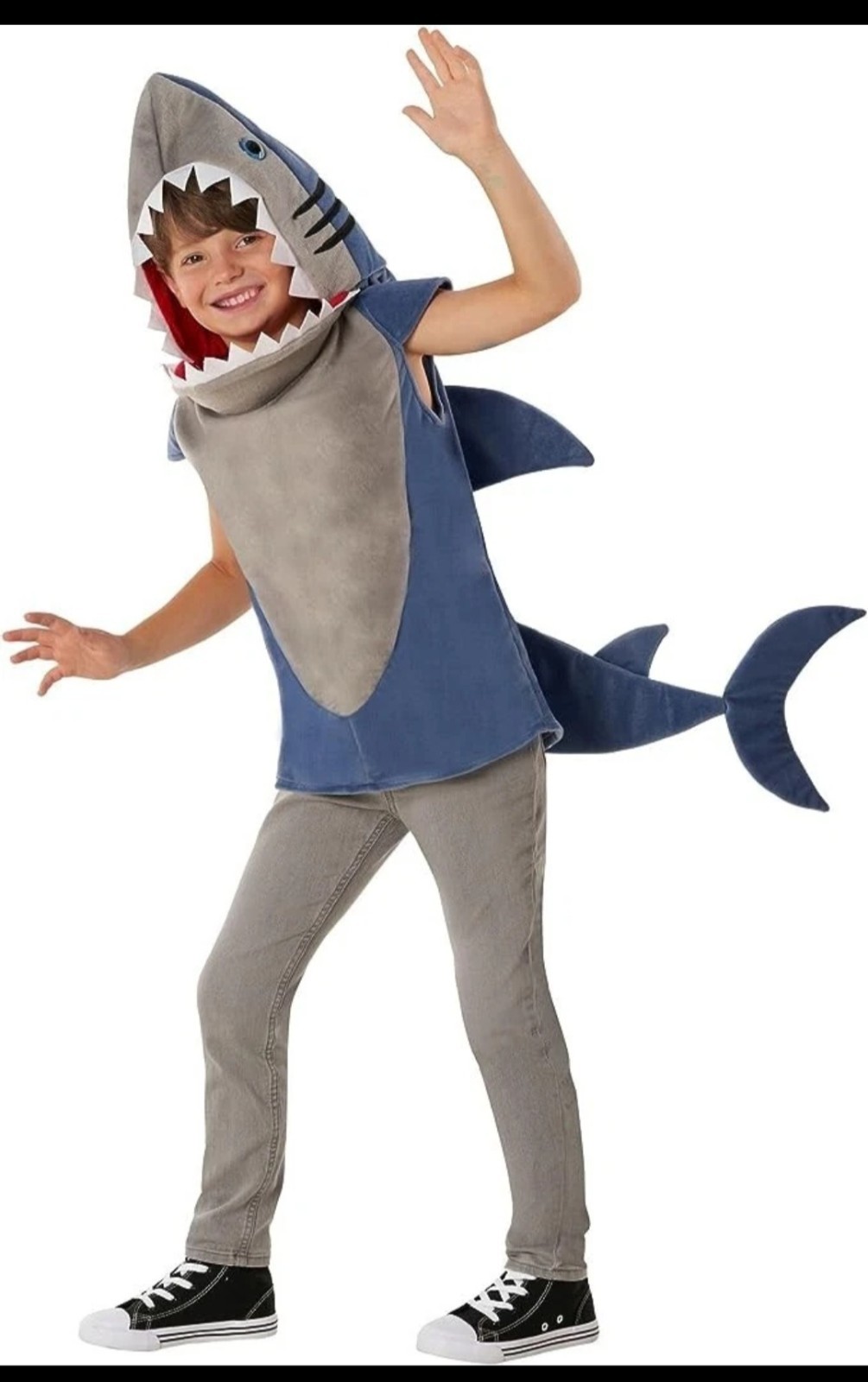 NEW KIDS MORPH COSTUMES GREAT WHITE SHARK COSTUME SIZE S 4-6 Years