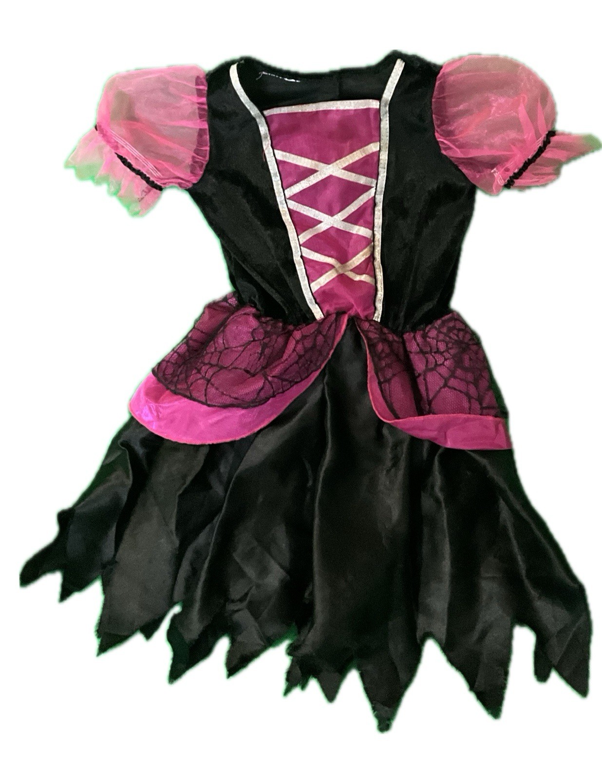 Witch Costume Dress 2t toddler Black Pink Elastic Stretch Halloween Outfit