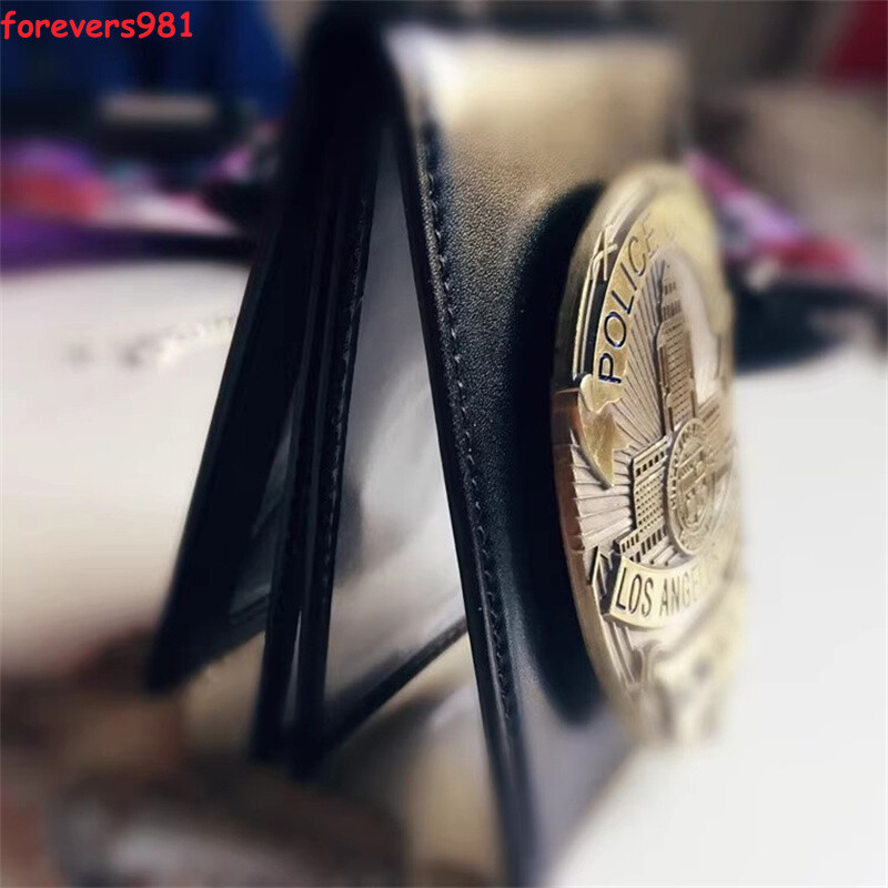 LA Detective SWAT Badge ID Card Holder Wallet with Chain Cosplay Gifts Police