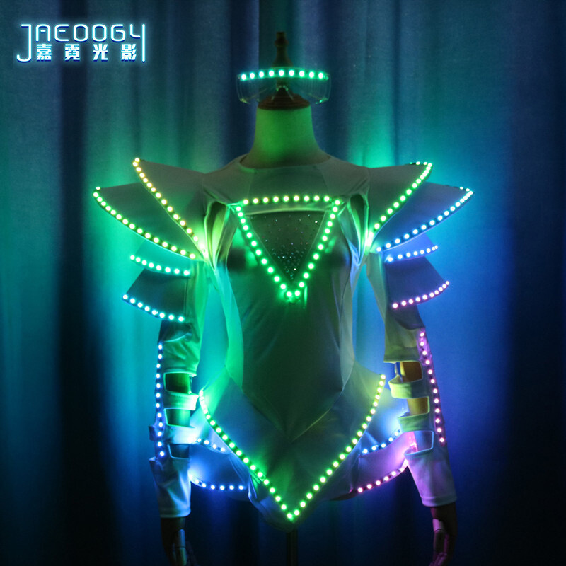 LED Luminous Multicolor Dress Party Show Glow Stage Performance Women’s Costume