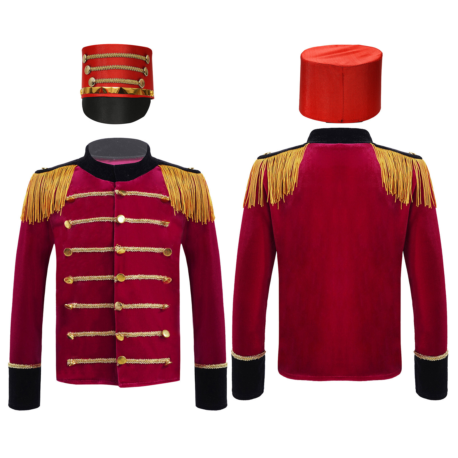 Kids Boys Suit Tops Outfit Hat Set Team Costumes Performance Carnival Halloween