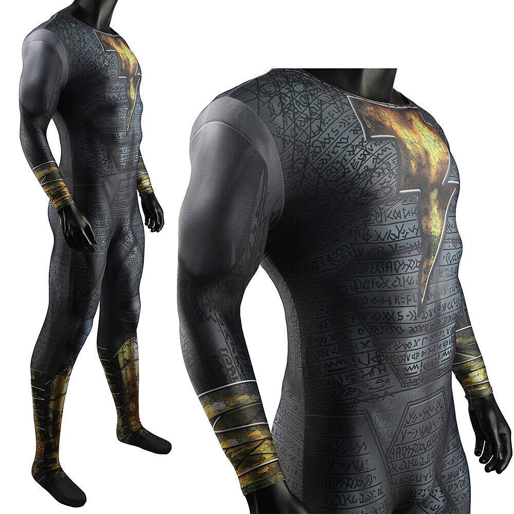 Black Adam Bodysuit Cosplay Costume Adult Kids Jumpsuit Stage Suit Halloween