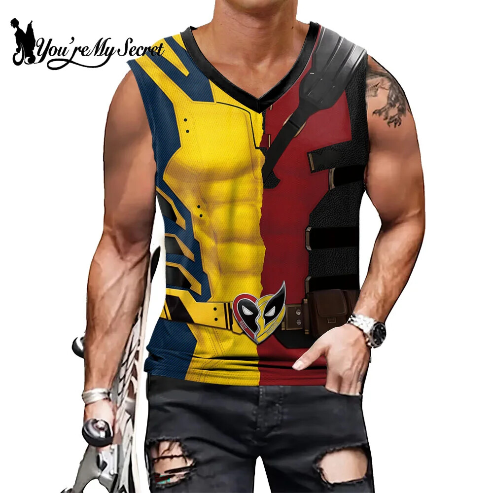 Deadpool Cosplay Wolverine Cosplay Superhero Printed Vest