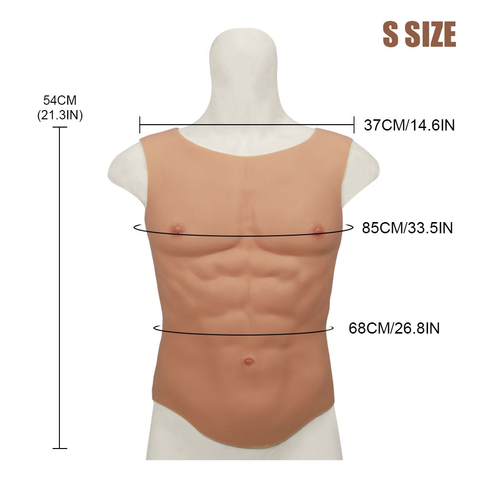 Cosplay Silicone Fake Chest Male Suit Round Neck Muscle Artificial Simulation