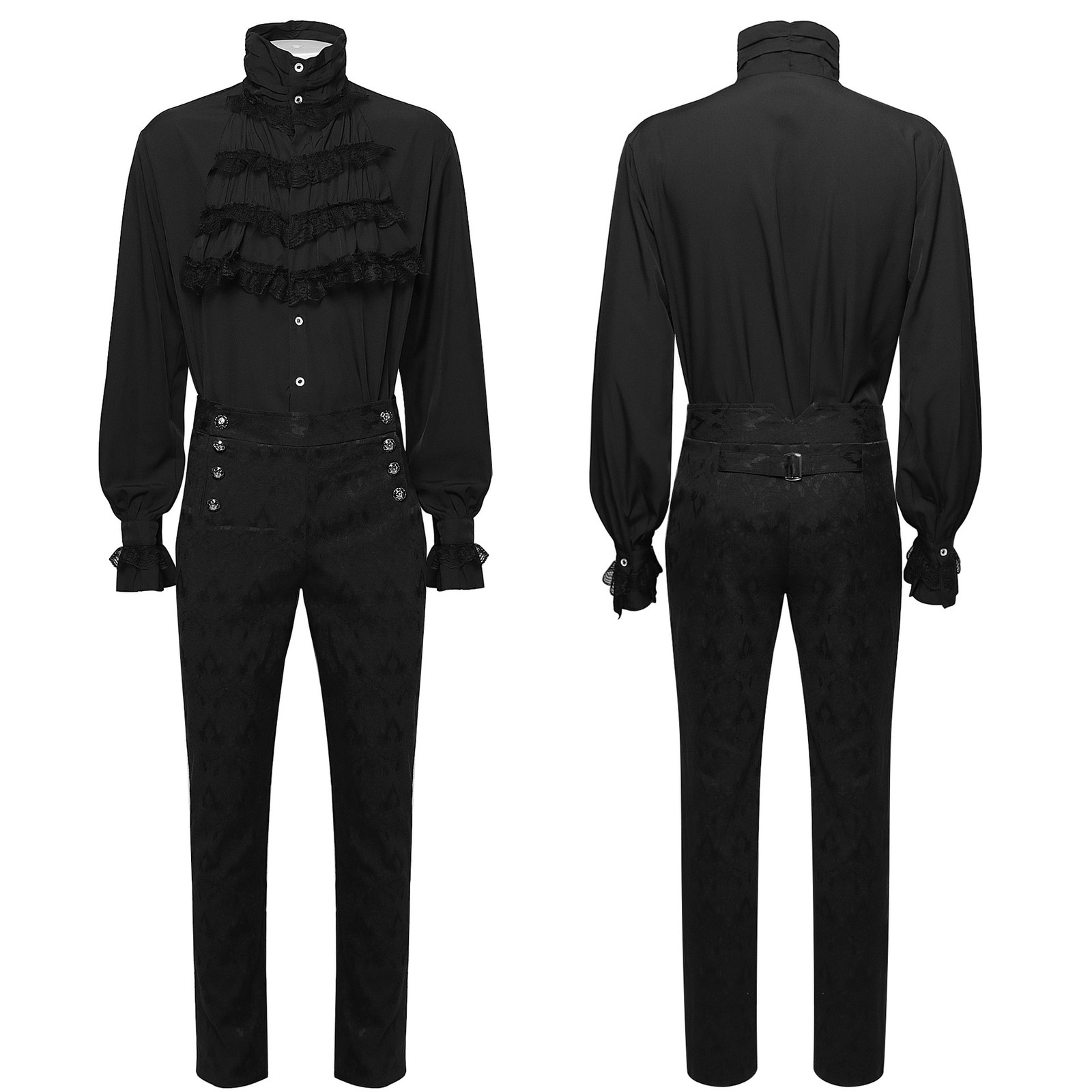 Men’s Pirate Renaissance Medieval Victorian Steampunk Gothic Vampire Shirt Top