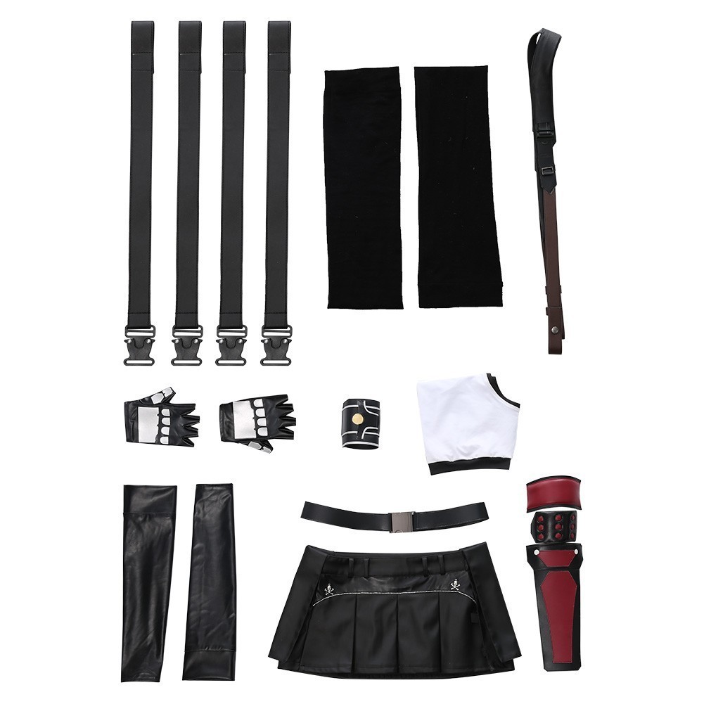 Fantasy VII Remakes Tifa Lockhart Black unifoem fullset Cosplay Costume Tifa Wig