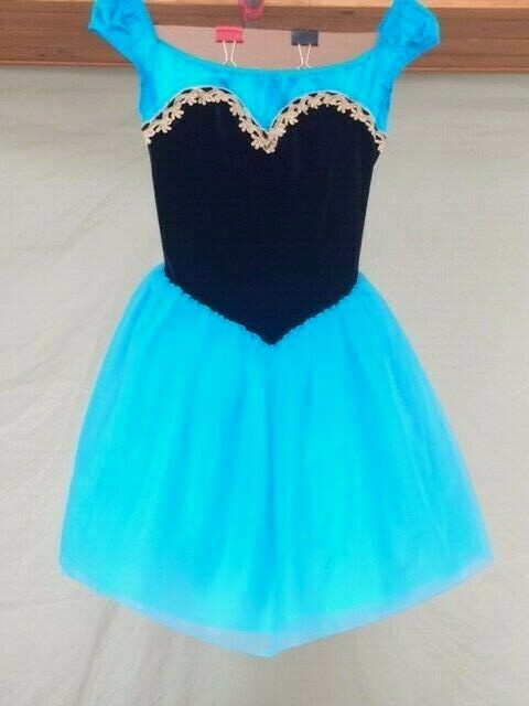 Bright Blue & Black Adult Multi Layer Short Tutu Ballet Costume