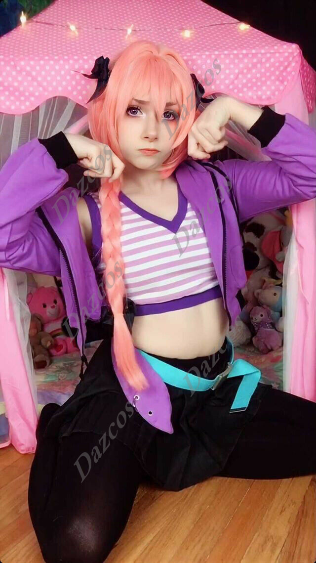 DAZCOS Astolfo Cosplay Outfit Costumes with Belt and Headwear