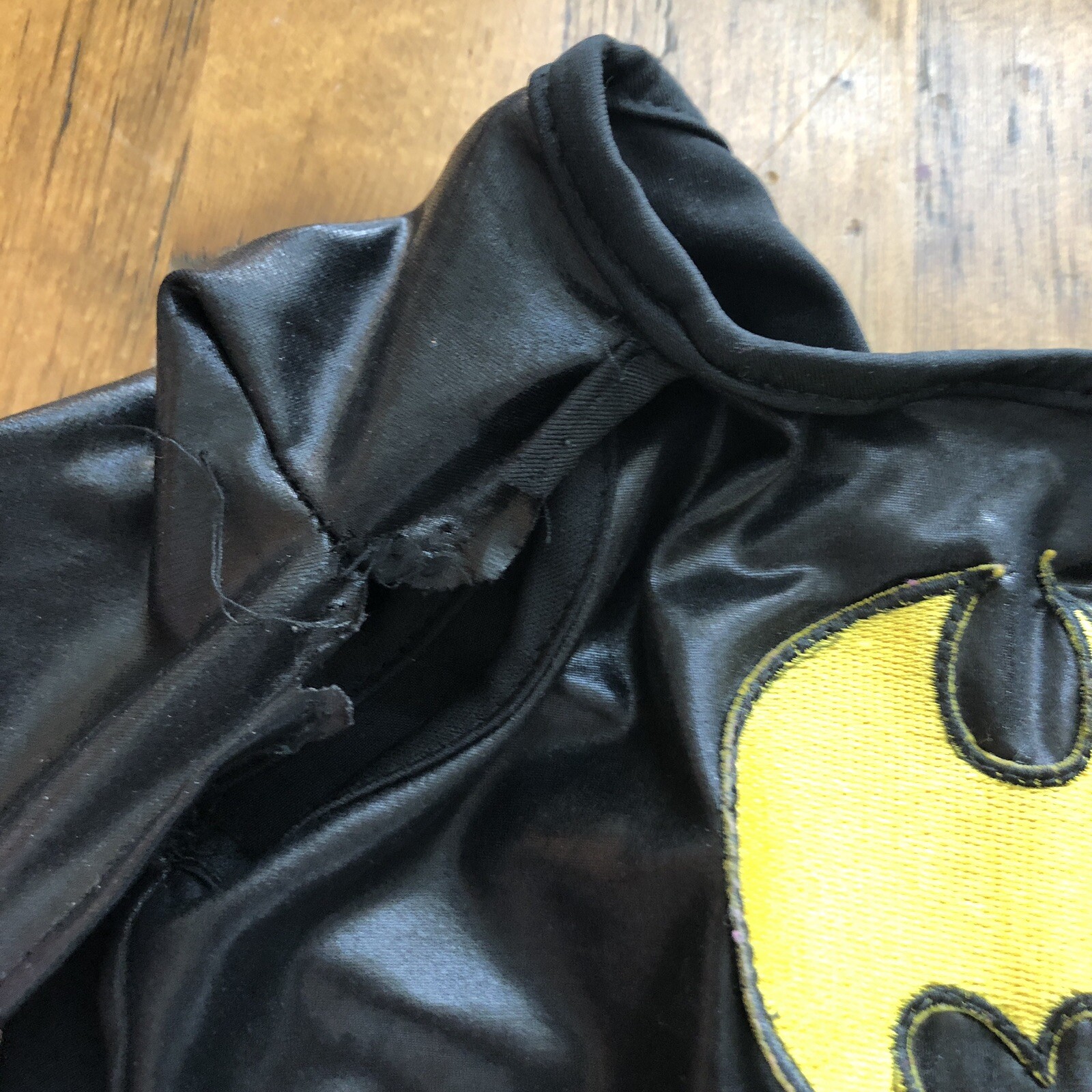 Batgirl Costume Girls Size Small (6) Black Dress & Cape 1 Piece Rubies Halloween