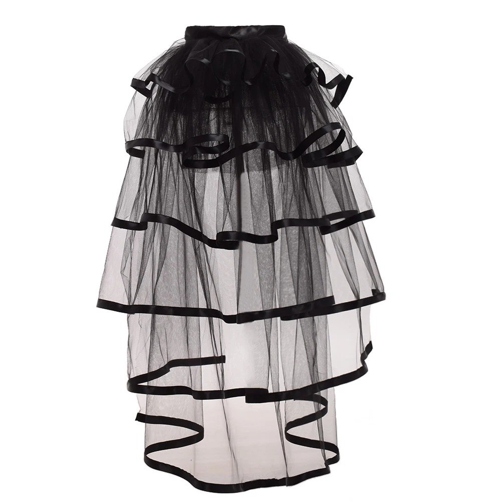 Women Victorian Tie-on Bustle Skirt Gothic Skirt Tutu Skirt Steampunk Ruff Dress