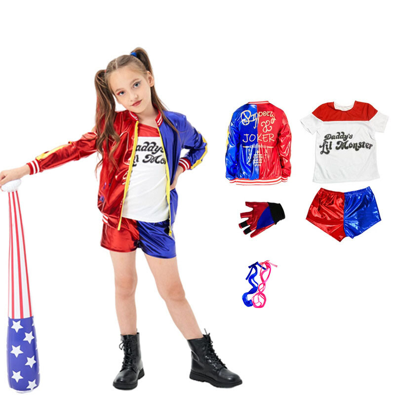 Girl Adult Harley Quinn Suicide Squad Party Costume Cosplay Outfit Suit Dress