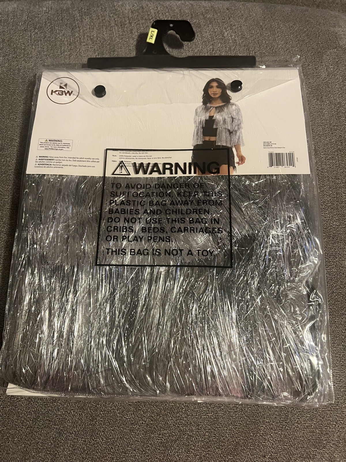 Silver Tinsel Fringe Karma Jacket Size L/XL Women’s Costume Cowgirl. NEW!
