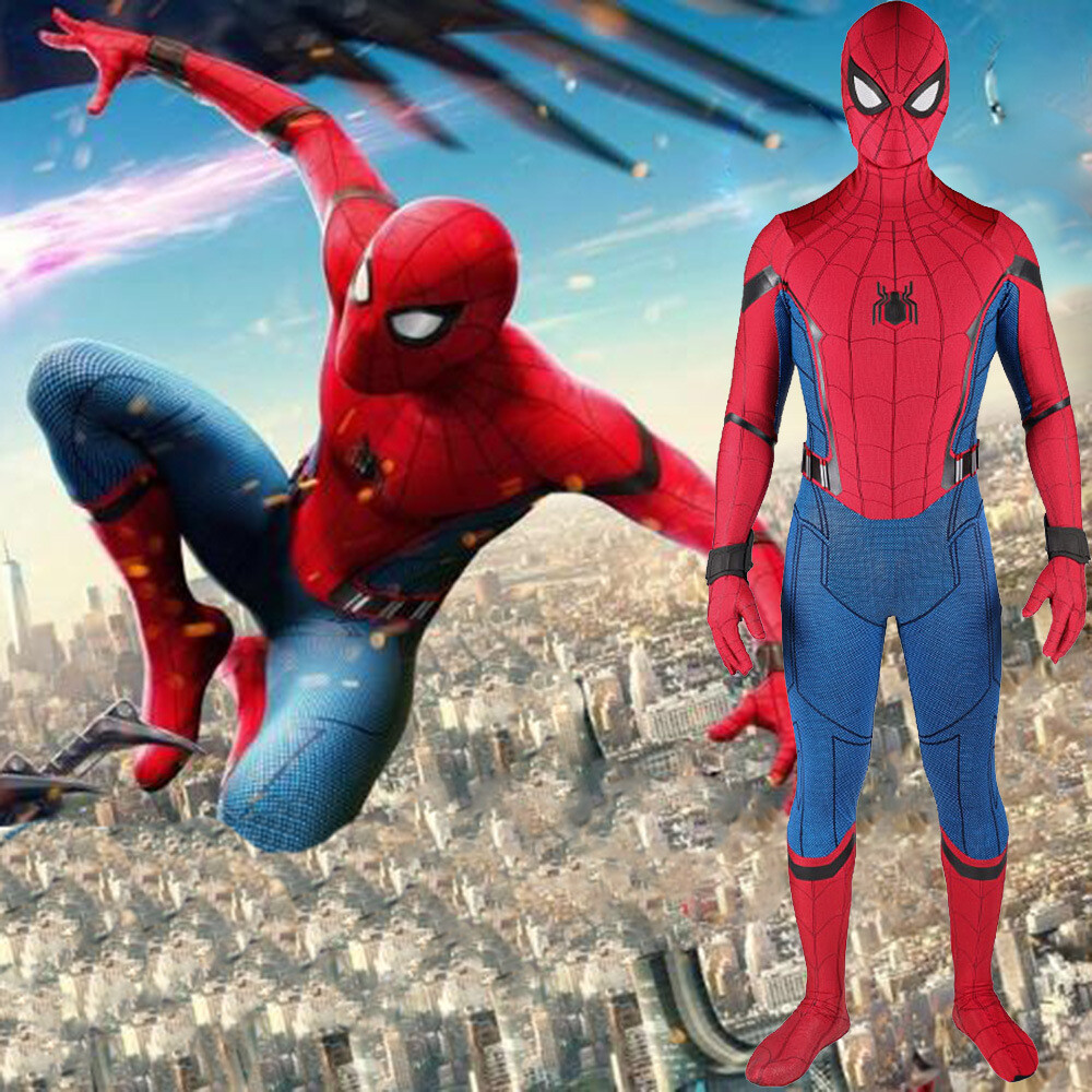 Spider-Man Homecoming Jumpsuit Spiderman Suit Cosplay Costume Halloween Adult