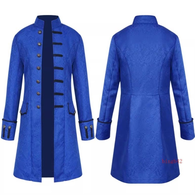Men’s Vintage Steampunk Tailcoat Gothic Jacket Coat Halloween Medieval Costume