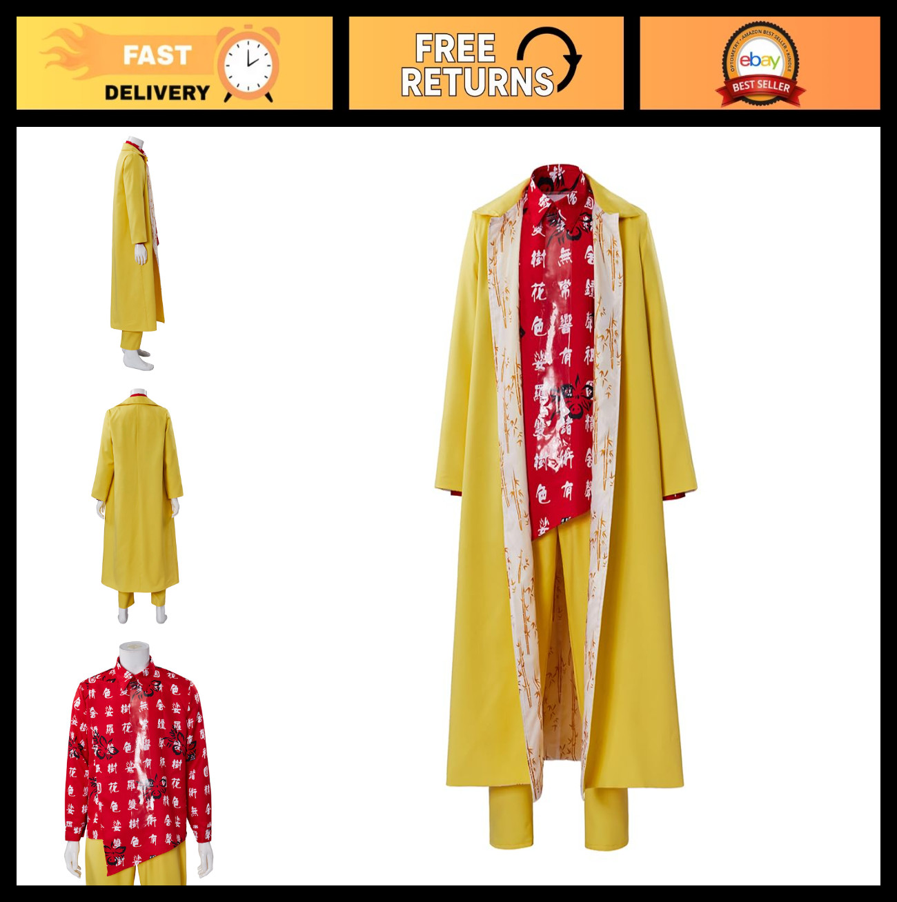 Men’s Doc Brown Cosplay Costume – Adult Halloween Outfit, Sci-Fi Suit, Vintage S